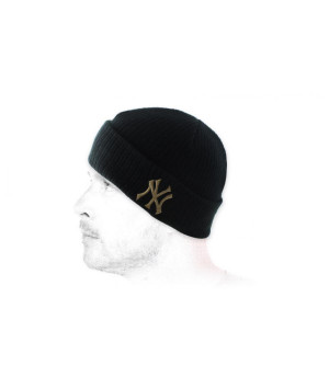 bonnet NY noir revers Bonnet Club Coop Knit NY black khaki